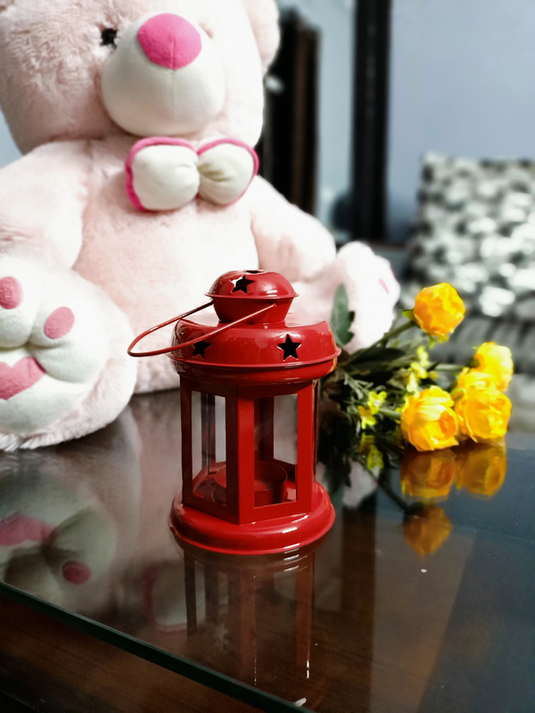 Alisha Exports Set of 2 Decorative Red & Yellow Iron Lanterns