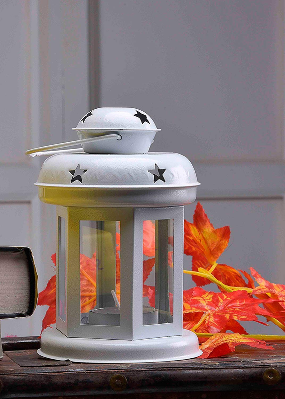 Alisha Exports Set of 5 Decorative White Iron Lanterns